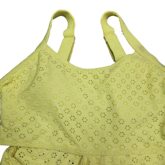 JESSICA Simpson Sweet Tooth Solids Cutout One-Piece Swimsuit. Size Large. - Picture 2 of 6